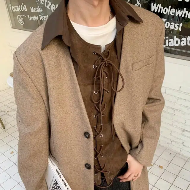 极限涡轮 纯色系带舒适百搭圆领长袖夹克外套 男女同款 棕色