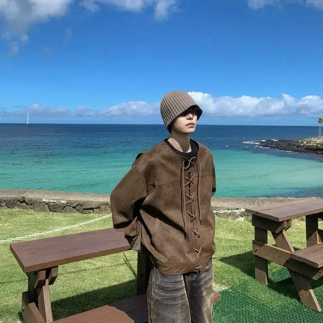极限涡轮 纯色系带舒适百搭圆领长袖夹克外套 男女同款 棕色