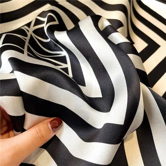 纳兰杜 时尚百搭条纹薄款多功能气质减龄发带小众设计感 桑蚕丝 丝巾 女款