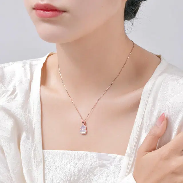 恋朵 国风新中式 多财多福 铜钱葫芦 高级感气质 #好运 玉髓 玉石项链 女款