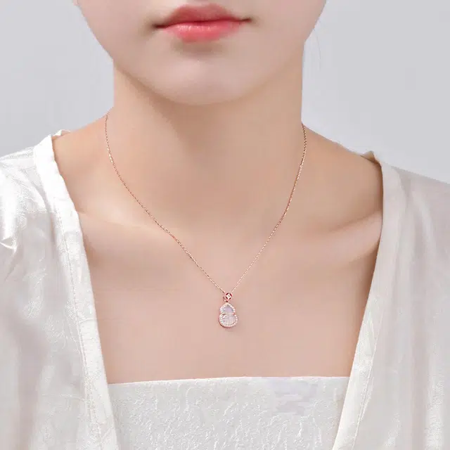 恋朵 国风新中式 多财多福 铜钱葫芦 高级感气质 #好运 玉髓 玉石项链 女款