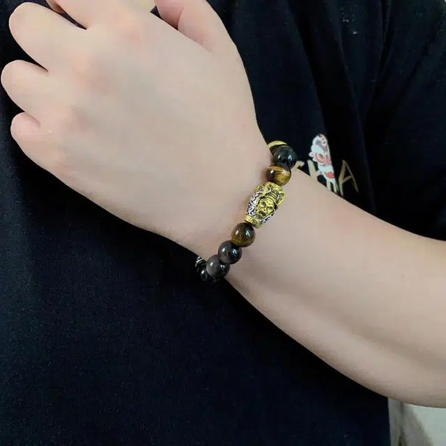 永恒旋律 招财纳福 大圣转运珠 新中式小众国潮风复古设计 精致轻奢高级感 精美礼盒装 可调节圆珠串 好运 虎眼石 手串 男款