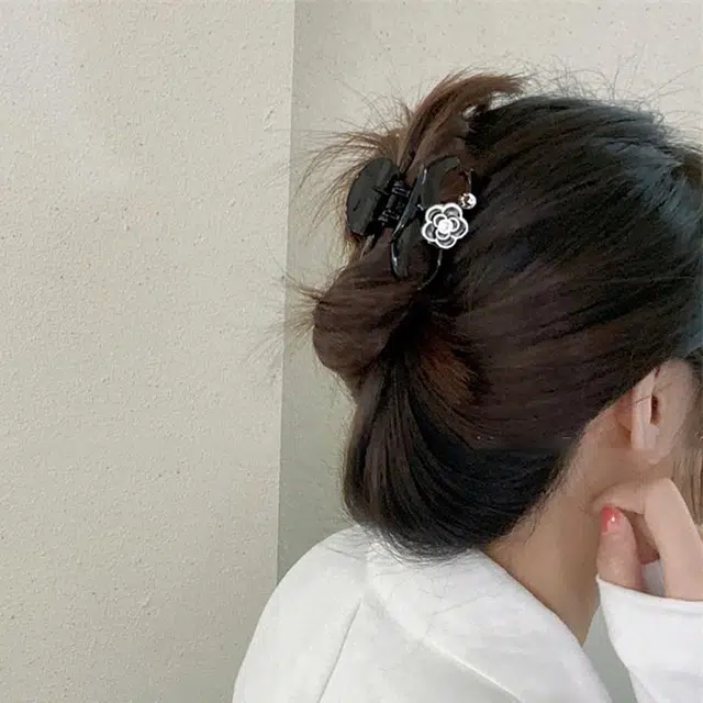 简应舒 玫瑰花发抓中号盘发抓夹后脑勺鲨鱼夹发饰 合金+仿钻 发夹 女款