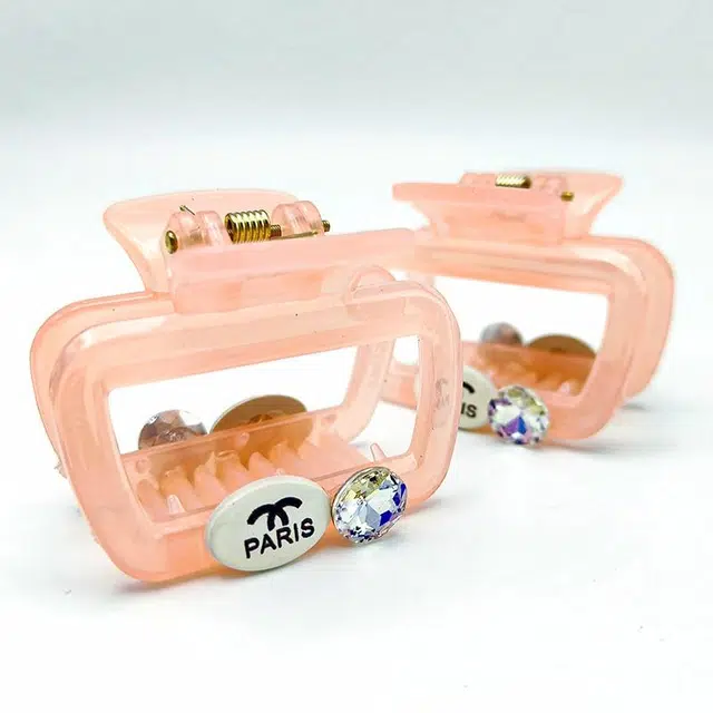 简应舒 发抓中号盘发抓夹后脑勺鲨鱼夹发饰方形 亚克力+仿钻 发夹 女款