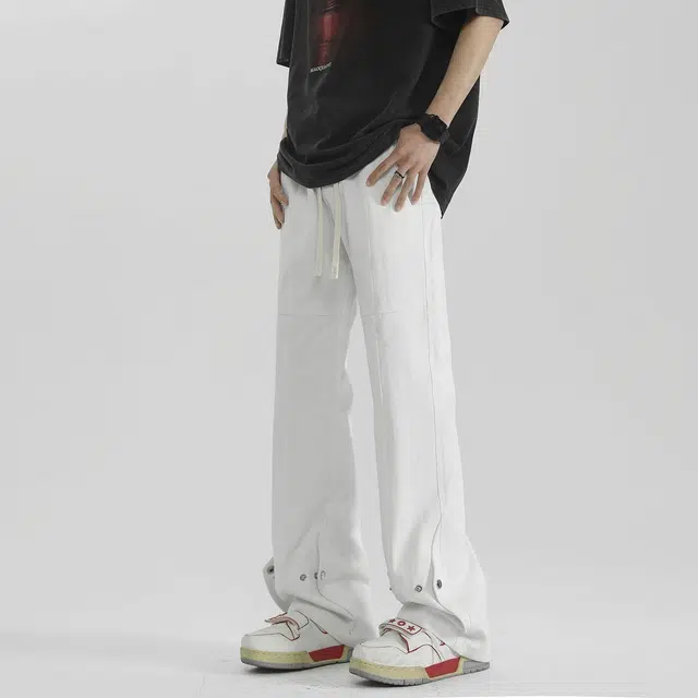 快鱼 潮牌纯色百搭简约宽松直筒长裤休闲裤 男女同款