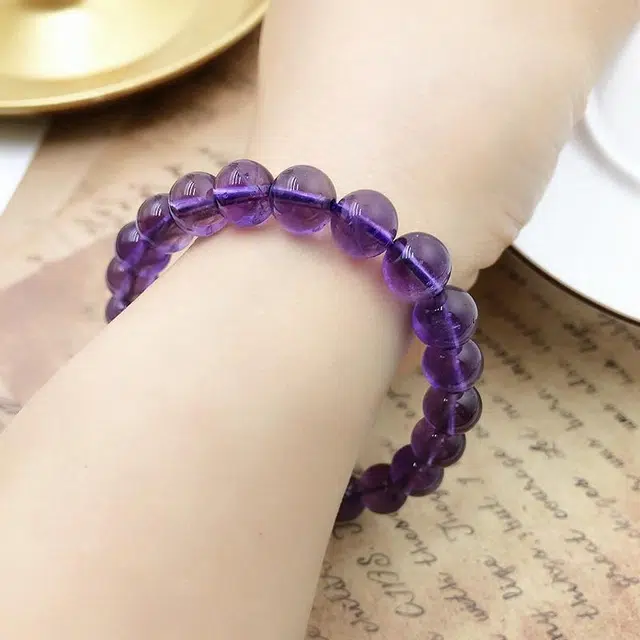 【晶紫流韵 紫气东来】 桃花昭昭 澄澈晶体散发迷人紫光启迪智慧舒缓情绪开启好运人生浪漫守护天然 紫水晶 手串 男女同款情侣款
