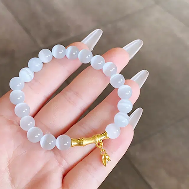 正大福 竹节转运珠 节节高升上岸 国潮新中式小众 竹报平安#好运 玻璃猫眼 手串 女款