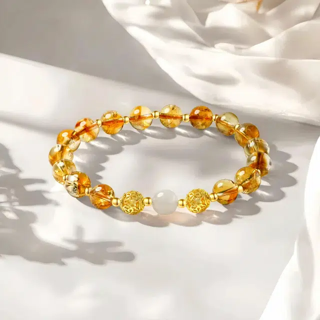 【来财来财】 金逸晟 财源滚滚暴富小众气质轻奢时来运转 新中式国风增运运势能量石设计款#好运天然 黄水晶 手串 男女同款情侣款