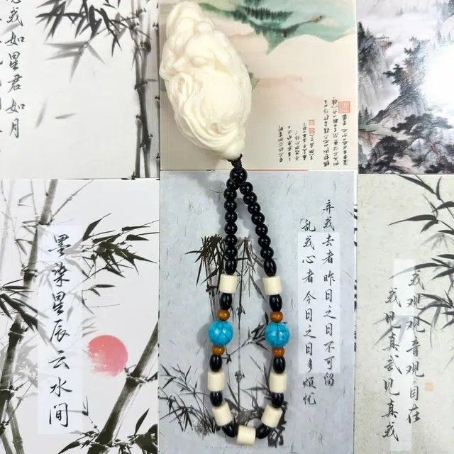 唐之饰 新中式 梅花九尾狐盘玩 国潮招财纳福护身车载挂件钥匙文玩 菩提根 摆件 男女同款情侣款