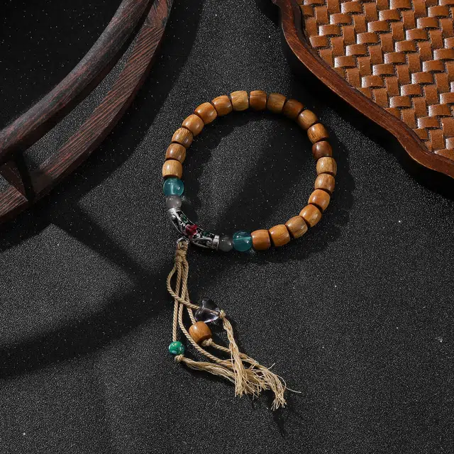 檀纳 招财转运吉祥如意流苏挂饰 八方来财文玩盘玩手饰#好运 绿檀 手串 男女同款情侣款