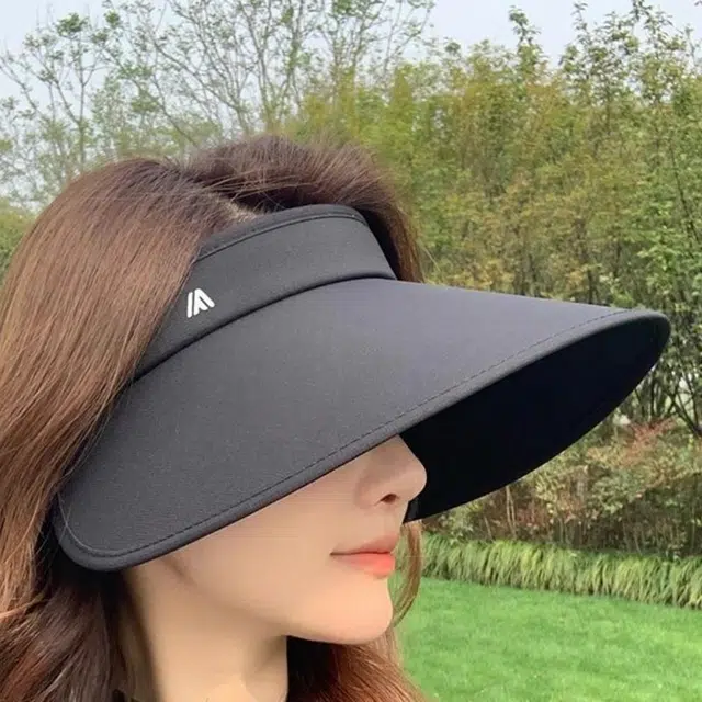 雅鹿 活力夏日系列 时尚潮搭大帽檐强遮光修饰脸型显小显瘦丝绒黑胶冰丝凉感舒适百搭 聚酯纤维 防晒帽 女款