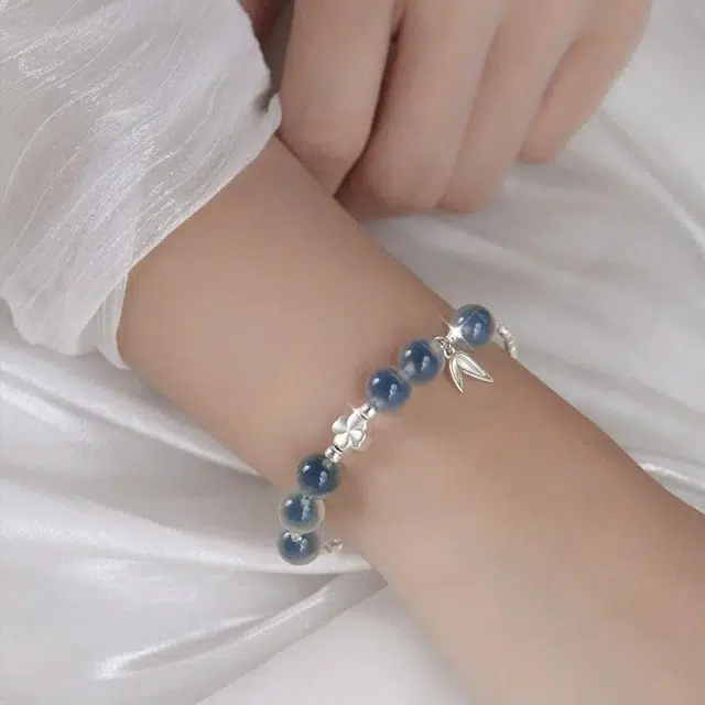 金碧鸢 <竹影糖心> 新中式轻奢小众简约气质日常雅致百搭 精致优雅浪漫主义古风时尚 玛瑙 手链 女款