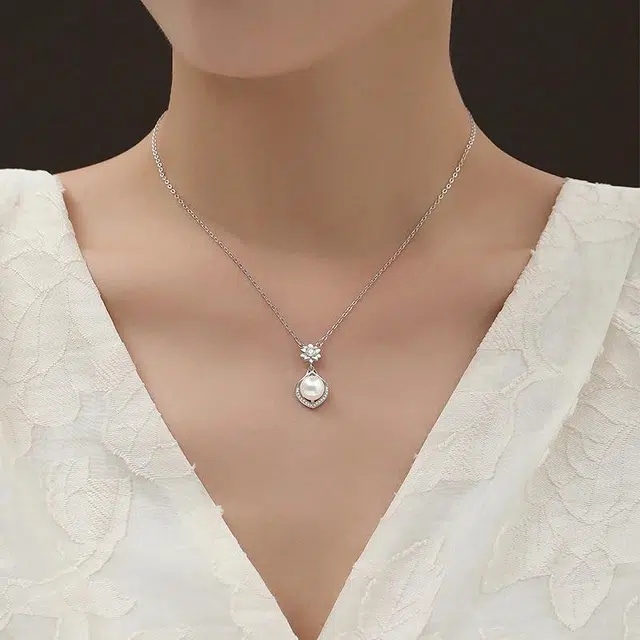 【好运连连】 老作坊 莲花转运爱锁骨链 新中式温柔优雅国风 珠光宝气显白 轻奢时尚个性百搭 珍珠 项链 女款