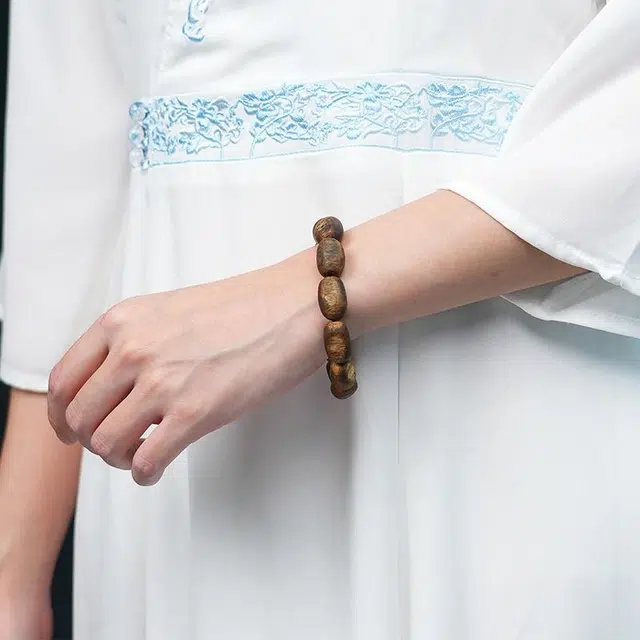 集亭 个性 高结油 瘤疤单圈 素串 沉香 手串 男女同款情侣款