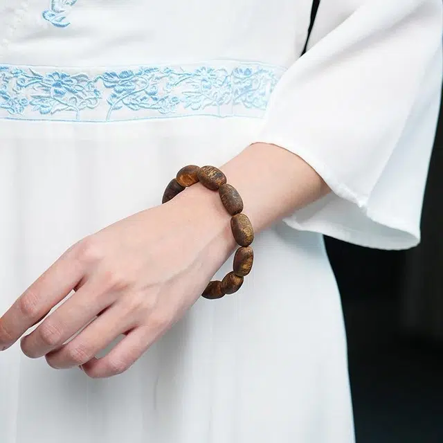 集亭 个性 高结油 瘤疤单圈 素串 沉香 手串 男女同款情侣款