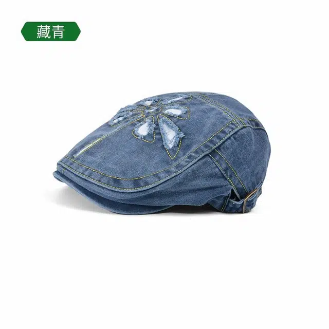 木林森 英伦复古百搭时尚显脸小鸭舌文艺画家 水洗牛仔 贝雷帽 男女同款情侣款