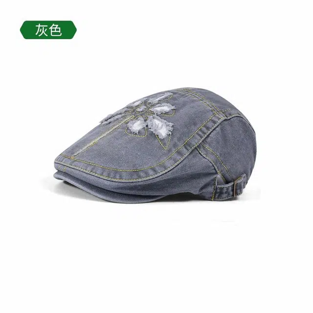 木林森 英伦复古百搭时尚显脸小鸭舌文艺画家 水洗牛仔 贝雷帽 男女同款情侣款