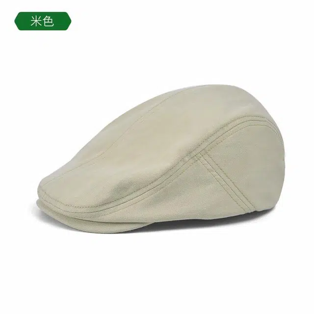 木林森 日系文艺纯色前进帽复古休闲报童帽 帆布 贝雷帽 男女同款情侣款