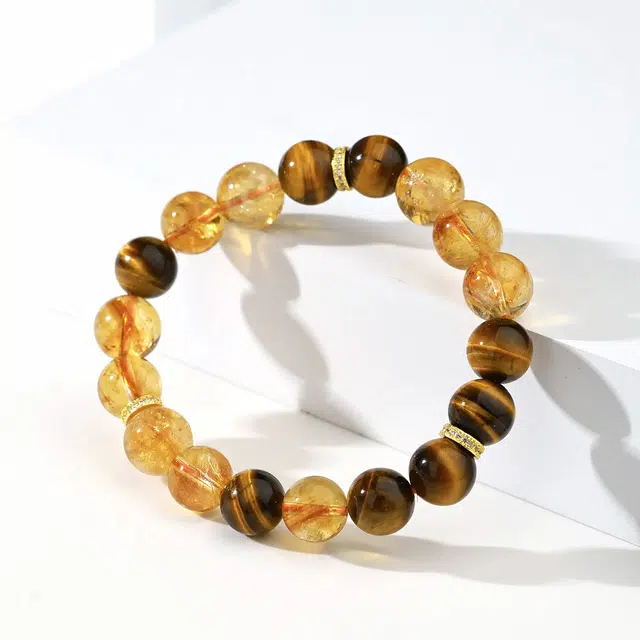 阿梵尼 金霸王八方来财  搭配财富力量气场全开 能量平衡 高级感轻奢设计 商务通勤百搭#好运天然 黄水晶 手串 女款