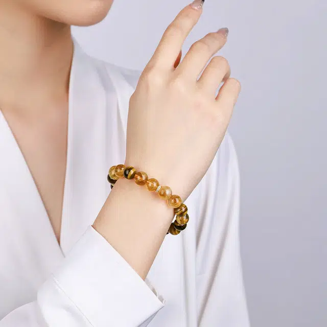 阿梵尼 金霸王八方来财  搭配财富力量气场全开 能量平衡 高级感轻奢设计 商务通勤百搭#好运天然 黄水晶 手串 女款