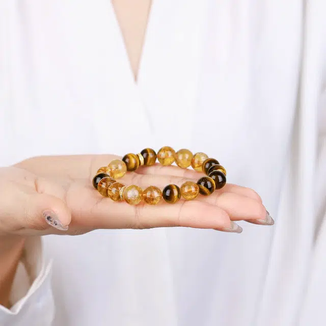 阿梵尼 金霸王八方来财  搭配财富力量气场全开 能量平衡 高级感轻奢设计 商务通勤百搭#好运天然 黄水晶 手串 女款