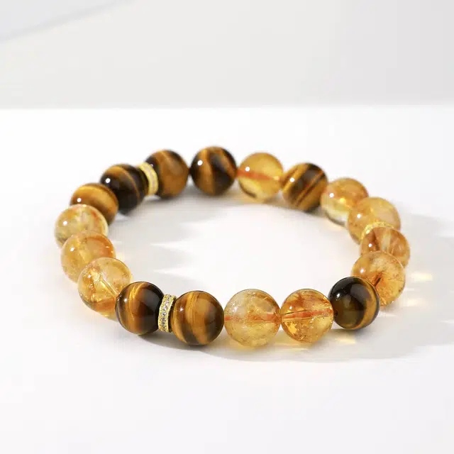 阿梵尼 金霸王八方来财  搭配财富力量气场全开 能量平衡 高级感轻奢设计 商务通勤百搭#好运天然 黄水晶 手串 女款