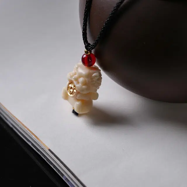 包 邮 物㯖 国潮新中式轻奢高级感文玩可爱貔貅吊坠招财进宝万事顺遂来财暴富#好运再造 象牙果 项链 男女同款情侣款