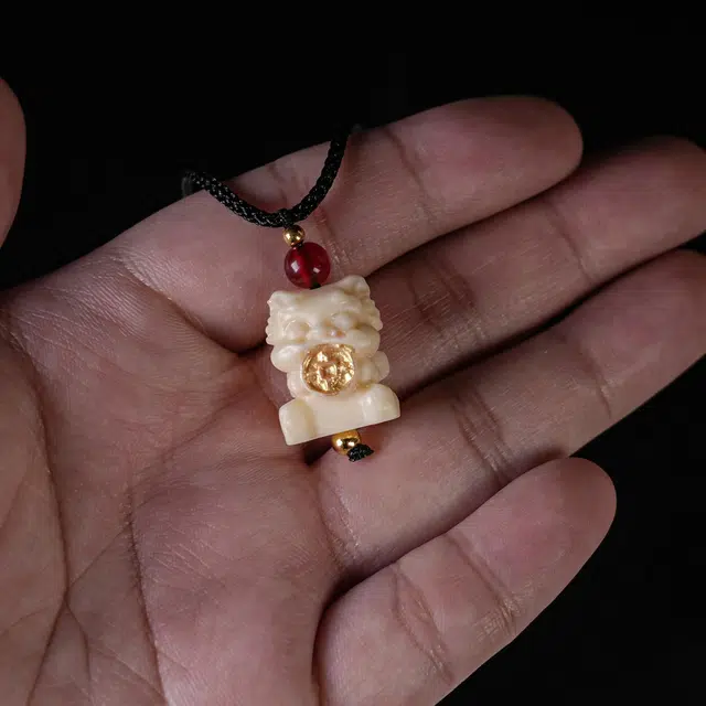 包 邮 物㯖 国潮新中式轻奢高级感文玩可爱貔貅吊坠招财进宝万事顺遂来财暴富#好运再造 象牙果 项链 男女同款情侣款