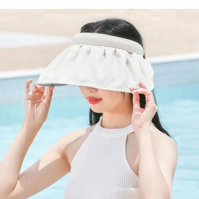 浪莎 夏季两用发箍遮阳黑胶贝壳帽户外出游紫外线空顶时尚学生百搭太阳帽 腈纶 防晒帽 女款