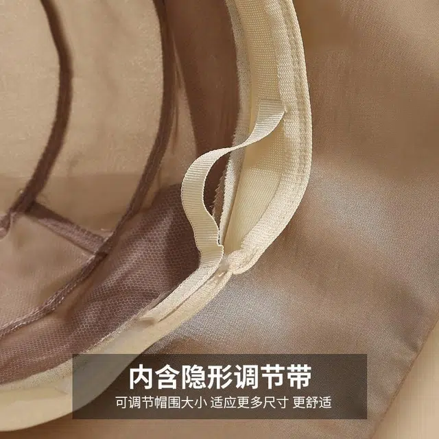 红豆 遮阳帽春夏户外防紫外线可折叠帽太阳帽 桑蚕丝 锦纶 聚酯纤维 防晒帽 女款