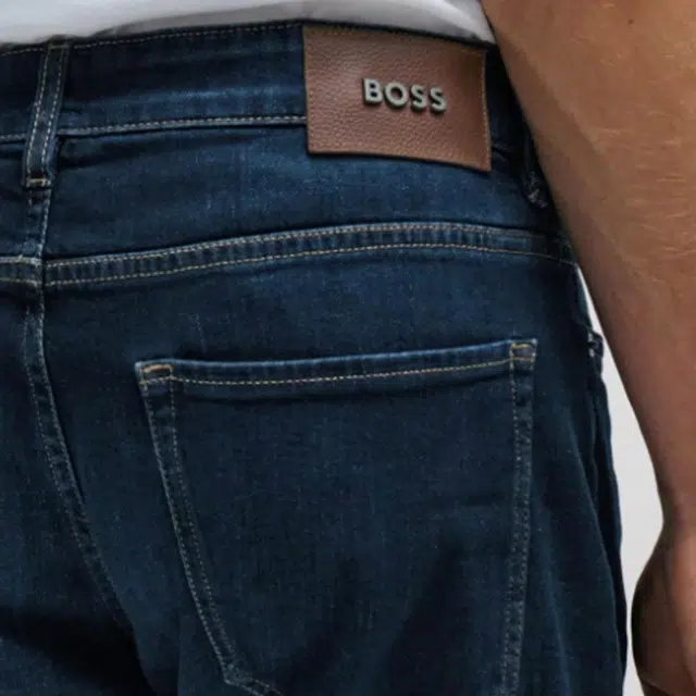 HUGO BOSS Slim-Fit Jeans In Blue Italian Cashmere-Touch Denim