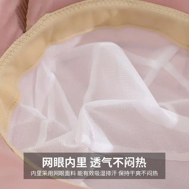 红豆 遮阳帽春夏户外防紫外线可折叠帽印花蝴蝶结太阳帽 锦纶 聚酯纤维 防晒帽 女款