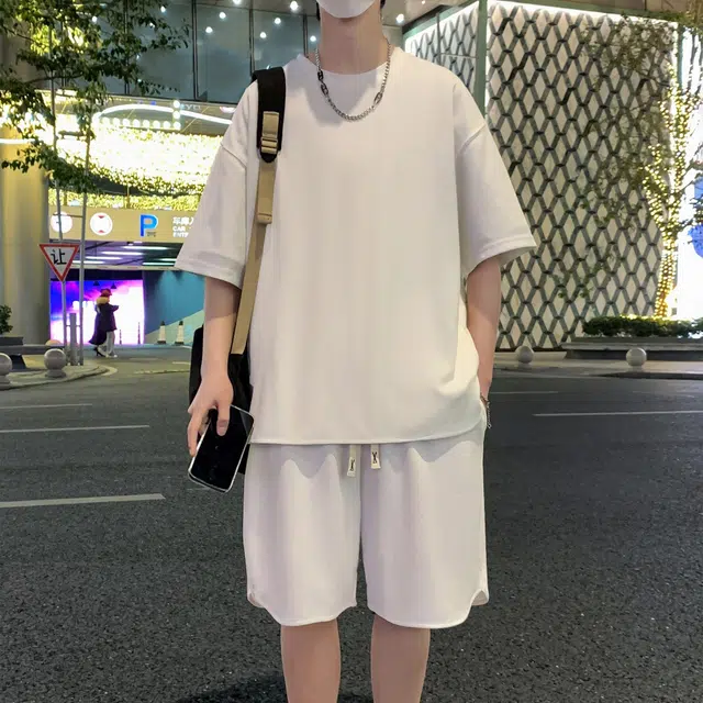 北欧攻略 美式纯色透气舒适休闲运动套装 男女同款