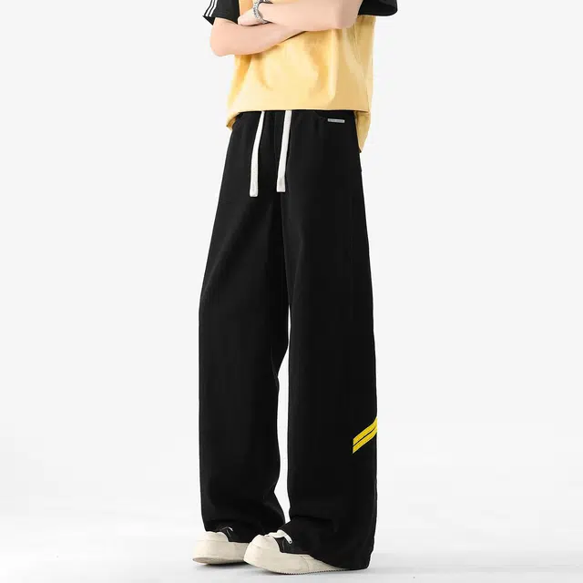 依文 美式复古高街水洗做旧高级感中腰通勤垂感直筒牛仔裤 男女同款