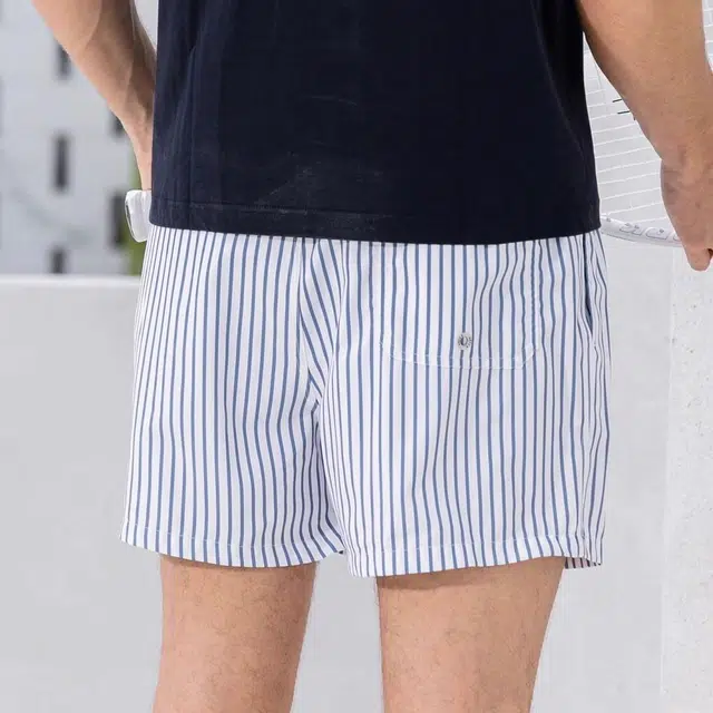 盖浪 速干系带舒适百搭沙滩裤 男款 蓝白条纹