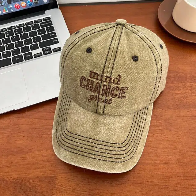 优莲茵 美式复古纯色字母刺绣 防晒遮阳休闲百搭潮流 大帽檐显脸小 棉 鸭舌帽 男女同款情侣款