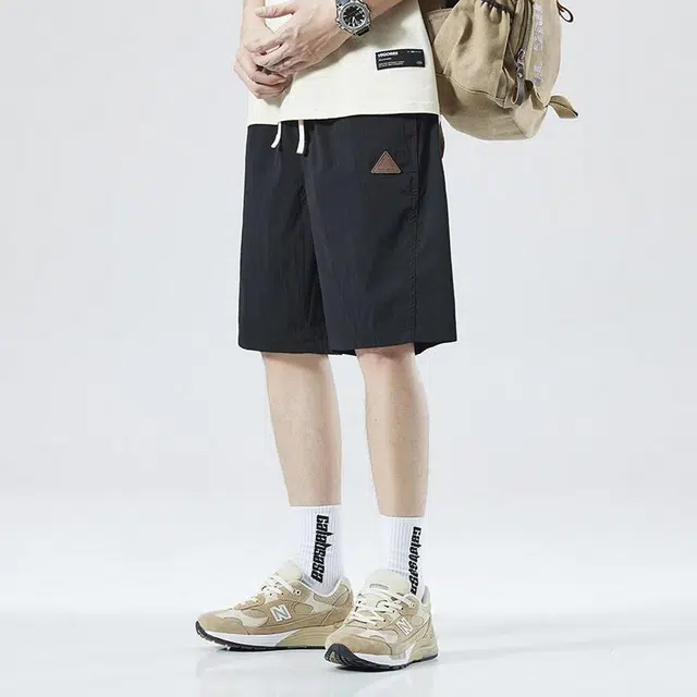 【dme】 基础款纯棉抽绳休闲宽松百搭大口袋五分工装短裤 男女同款