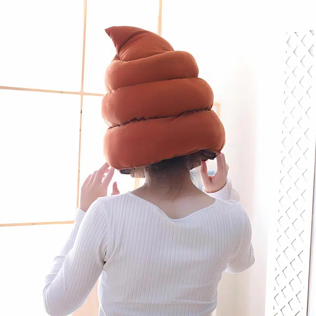 佩洛依 便便头套保暖可爱搞怪粑粑冬天 涤纶 帽子 男女同款情侣款