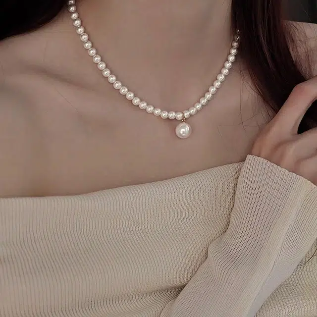 韵系 时尚简约施家珍珠 铜镀金 项链 女款