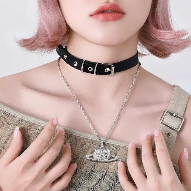 PEACE CAT choker PU