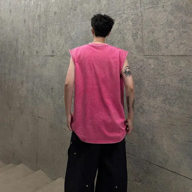 功夫熊猫 美式复古休闲宽松高街创意复古做旧运动健身无袖背心 男女同款