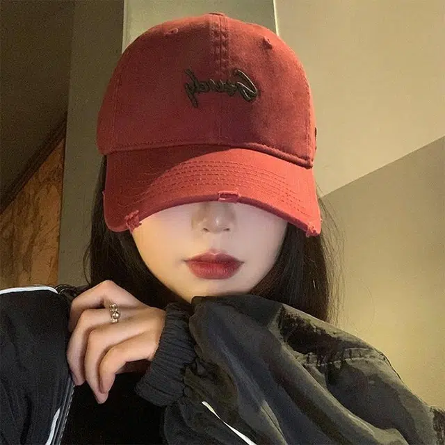 玄唐 美式复古字母刺绣大头围水洗户外出行防晒遮阳大头围显脸软顶 棉 鸭舌帽 男女同款情侣款
