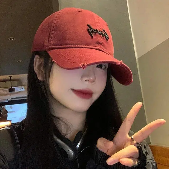 玄唐 美式复古字母刺绣大头围水洗户外出行防晒遮阳大头围显脸软顶 棉 鸭舌帽 男女同款情侣款