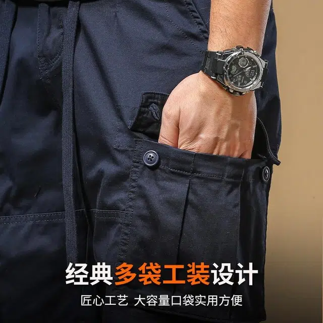 季言 多口袋五分裤休闲潮流工装短裤 男款
