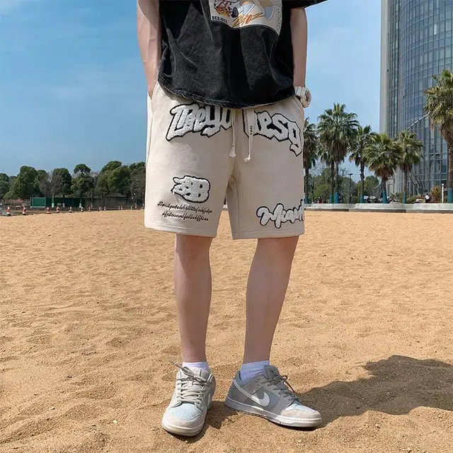 大白鲨 时尚字母简约五分沙滩裤休闲短裤 男款