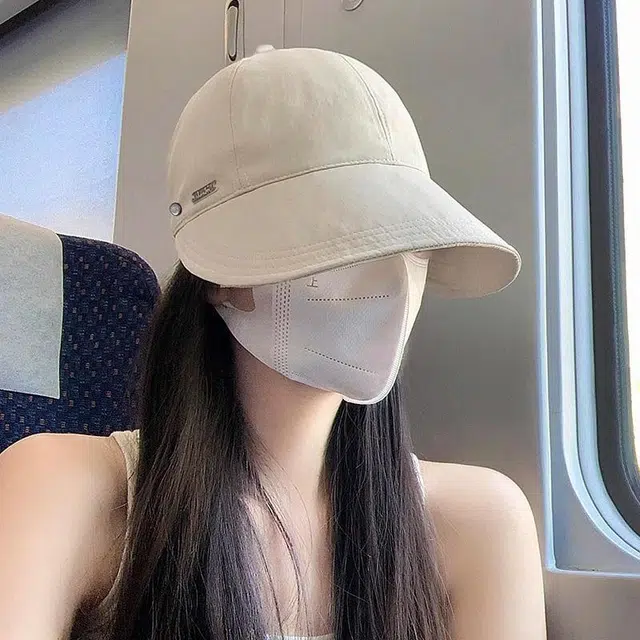 优幽兰 休闲简约纯色高级感大头围显脸小遮阳帽韩版素颜遮脸防紫外线遮阳帽百搭时尚 聚酯纤维 鸭舌帽 女款