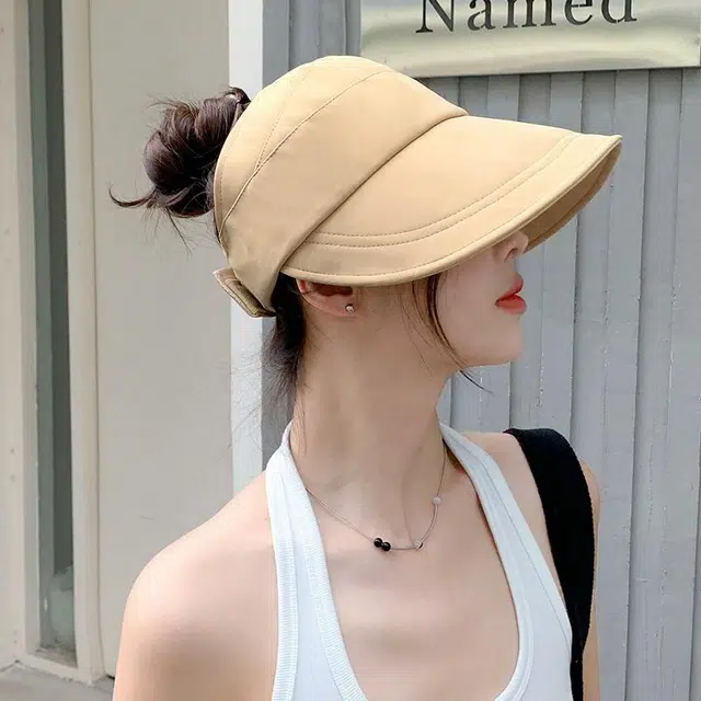 稻草人 夏季百搭遮阳 简约休闲 韩版显脸小 防紫外线 聚酯纤维 防晒帽 女款