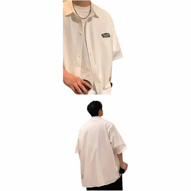 颂希尔 印花舒适休闲短袖衬衫 男女同款