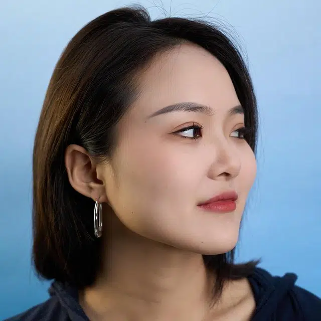 一撇一捺 潺流耳圈 银 耳环 女款