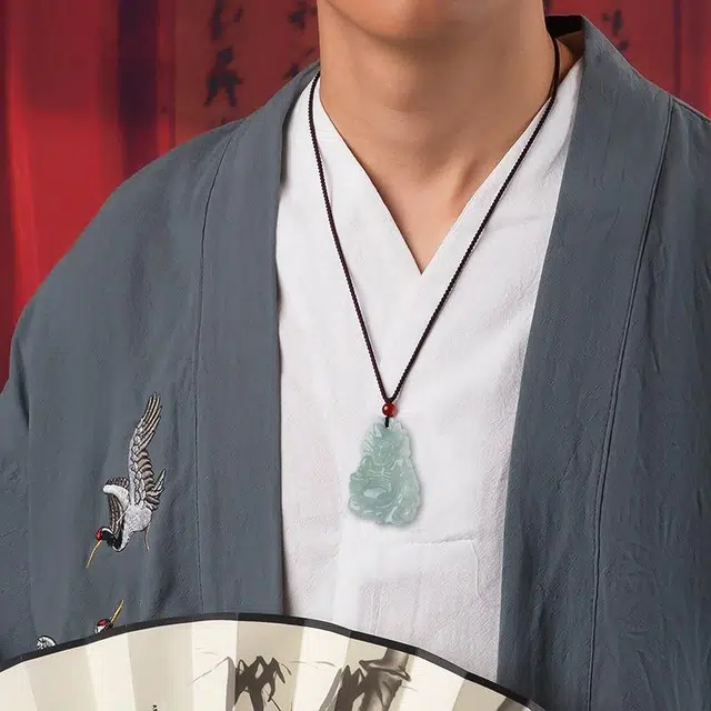 彗时 活佛济公 诸事喜乐国风小众新中式复古新中式百搭福禄吉祥时尚百搭好运 糯种 翡翠项链 男女同款情侣款
